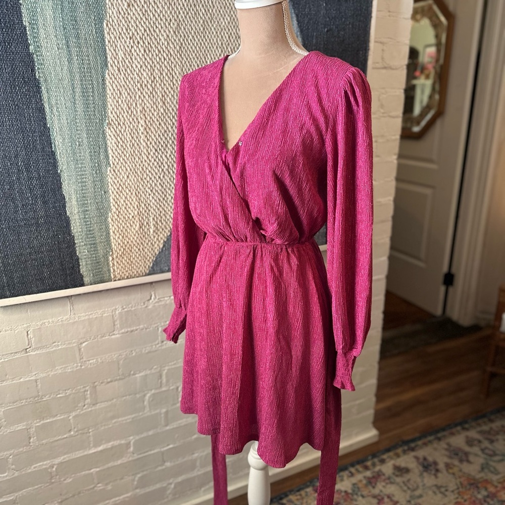 Flying Tomato Purple Accordion Ribbed Flowy Sleeve Dress - Picture 8 of 14